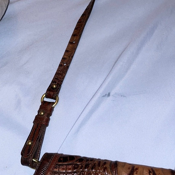 Brahmin Pecan brown leather crossbody shoulder adjustable clutch purse bag - Picture 4 of 12